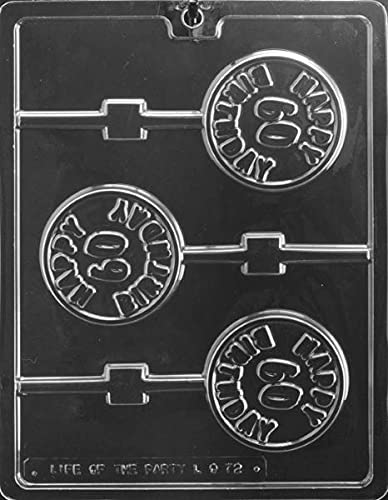 Grandmama'S Goodies L072 Happy 60Th Birthday Lollipop Chocolate Candy Making Mold
