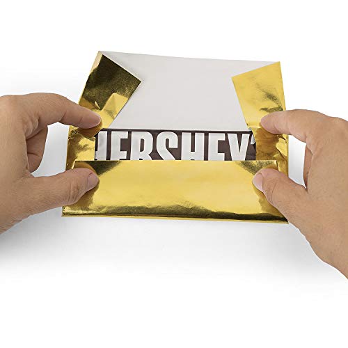 Foil Wrapper 6'' X 7.5'' For Hershey Bar Over Wrap 100 Pack     (Gold)