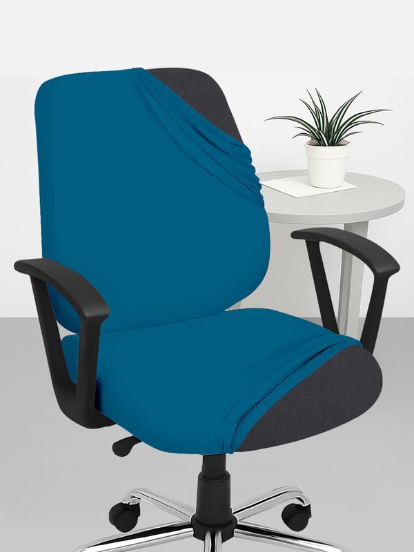 Hotkei Set Of 10 2 Piece Chair Cover 200Gsm Fabric Stretchable Elastic Removable Washable Black Office Computer Rotating Chair S