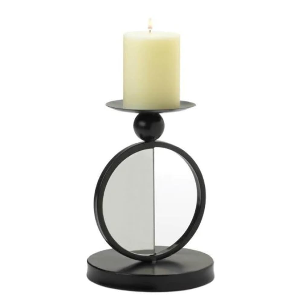 Gallery of Light 10018636 Single Mirrored Candleholder, White