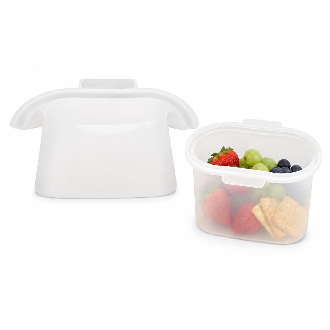 white Everbag Silicone Food Storage Bags, Reusable Stand Up Freezer Bags