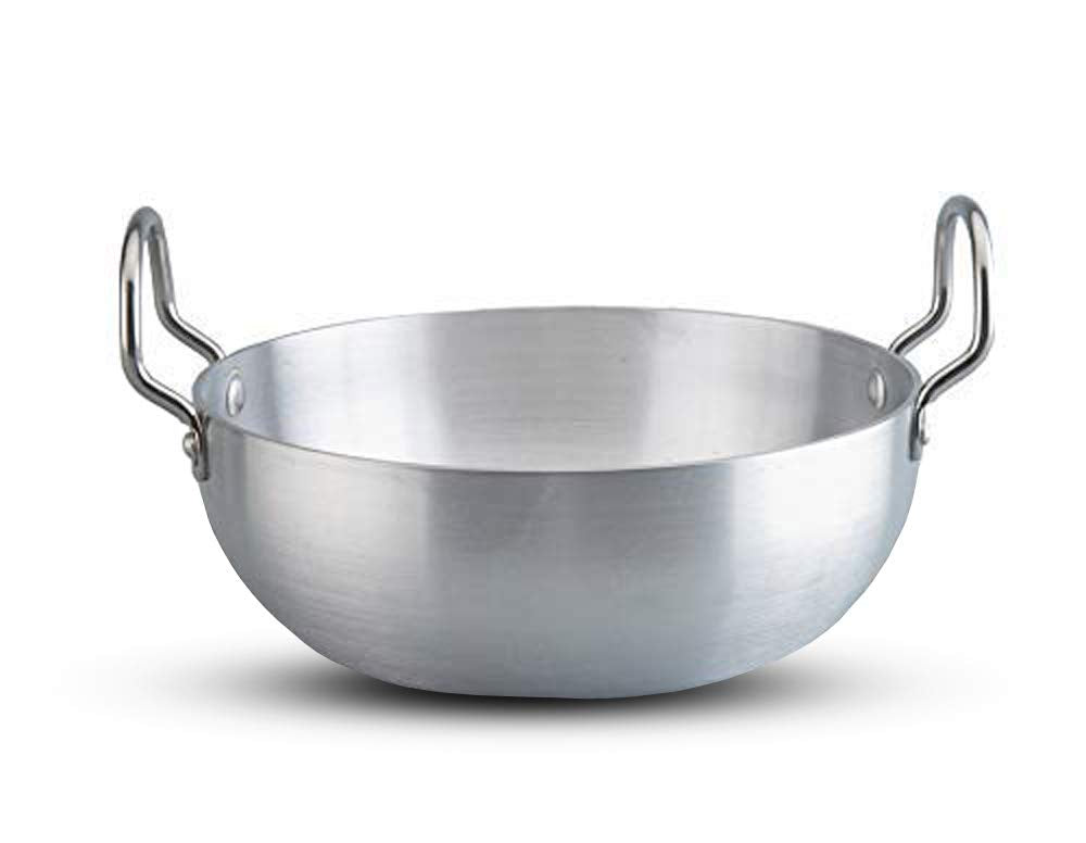 SHOURYA TRADING Aluminium Kadai,Size No-13,Big Kadai,Induction Base Kadai,Kadhai,Aluminium Kadai,Aluminum Indian Kadai,Frying Pa