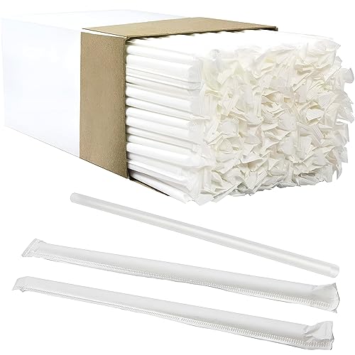 Avant Grubs Bpa-Free Big, Premium Straws 300 Pack. Paper-Wrapped, Clear, Thick, & Jumbo Sized (Big At 10.25 In Tall, 3 In Wide).
