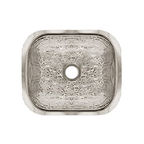 Whitehaus Collection Wh690Abb Decorative Prep Kitchen Sink, 13 5/8'' X 11 1/2'' X 5'', Hammered Stainless Steel