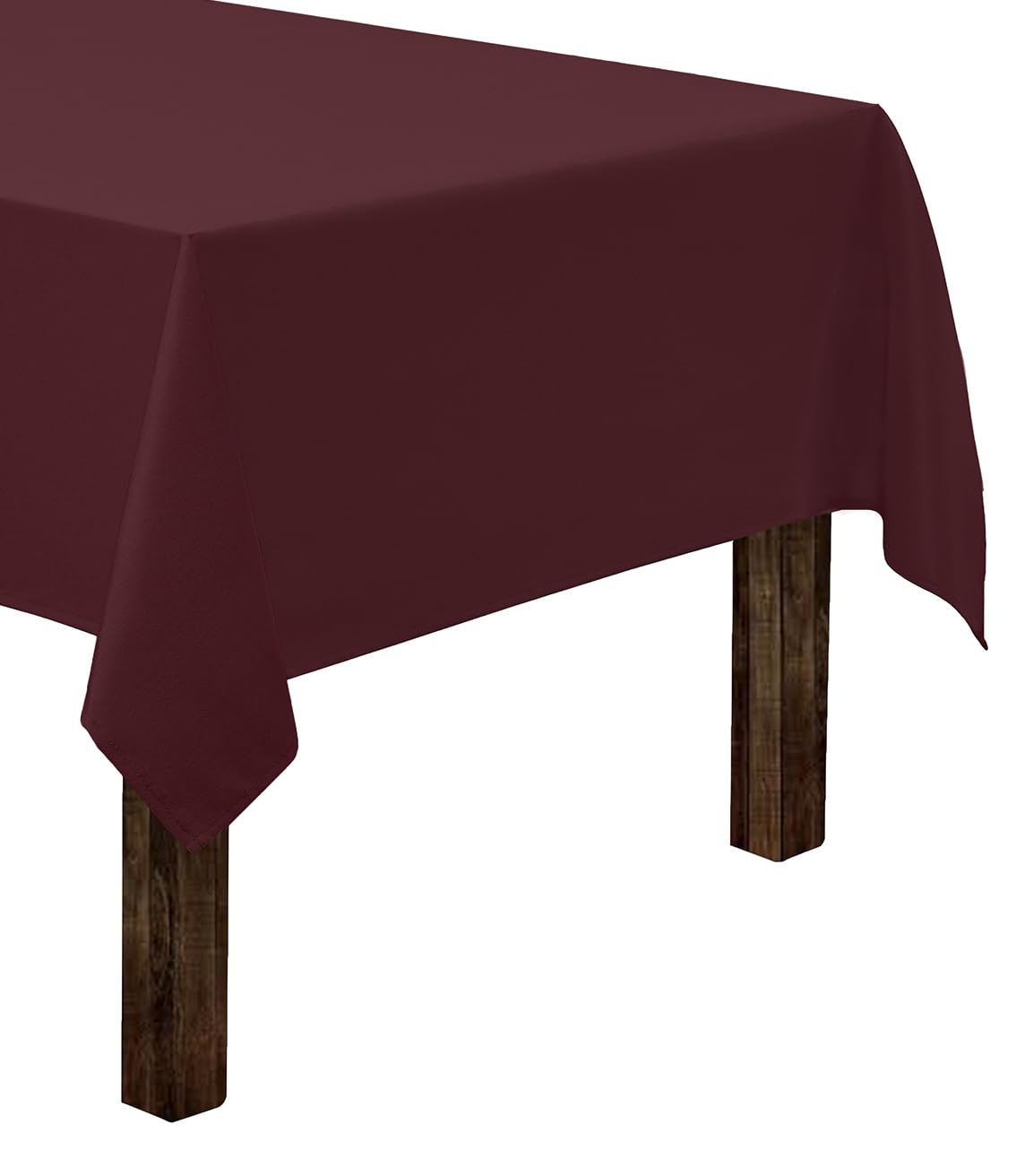 Gee Di Moda Rectangle Tablecloth - 60 x 84 Inch Burgundy Table Cloth for 5 Foot Rectangle Table - Heavy Duty Washable Fabric - f