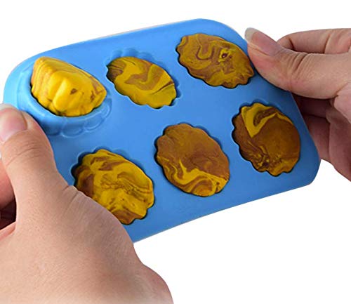 Lassum 2 Pieces Food Grade Silicone Cake Molds 6 Cavity Handmade Molds For Cake Chocolate Jelly Pudding Dessert