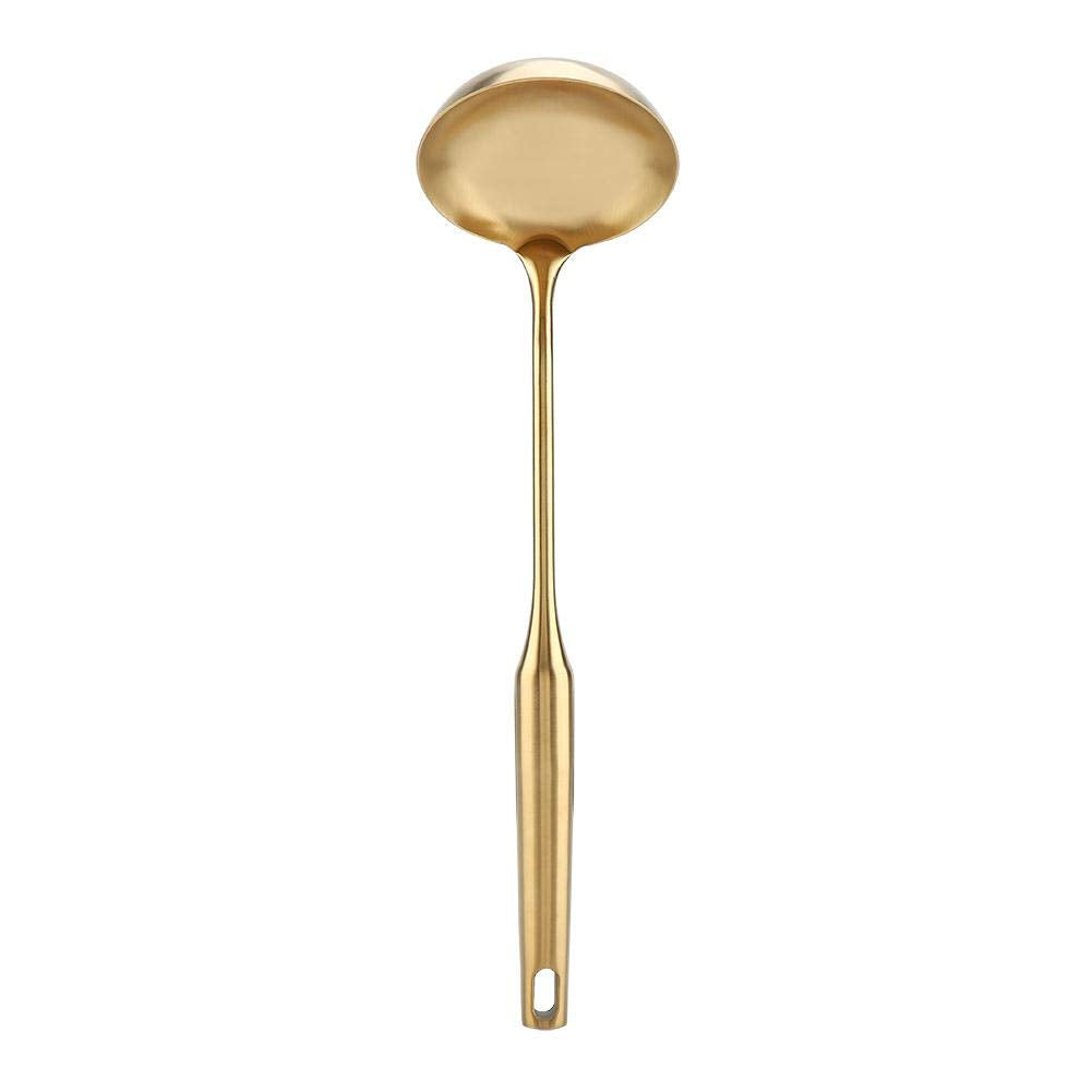 Gold Ladle, Stainless Steel Ladle Spoon, Big Soup Ladle Kitchen Spatula Turner Cooking Tool Serving For Soup Chili Gravy Salad D