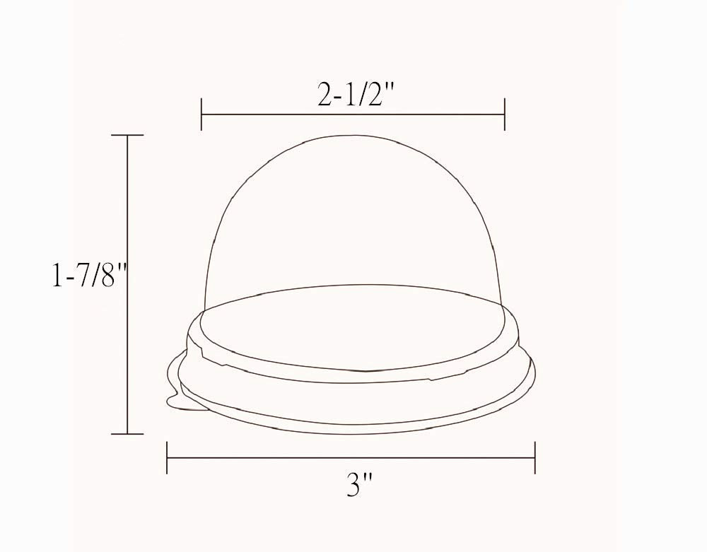 Hewnda 50 Pack 2 Inch Clear Plastic Mini Cake Box Muffins Box Cookies Cookies Muffins Dome Box Wedding Birthday Gift Box(Gold)