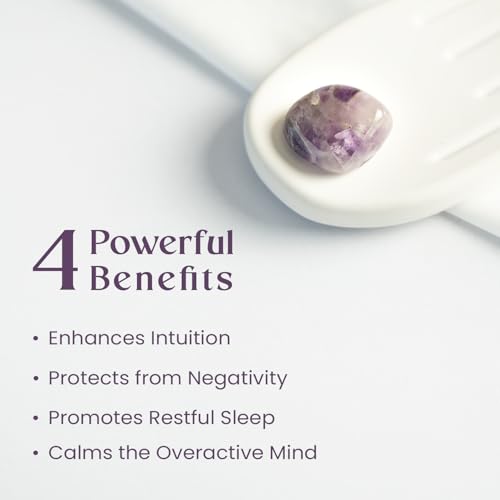 Astrotalk Amethyst Tumble | Calms Mind, Enhances Intuition, Promotes Restful Sleep & Spiritual Growth | Natural Protection from Negative Energy | Home & Office Decor | Gift for Women & Men