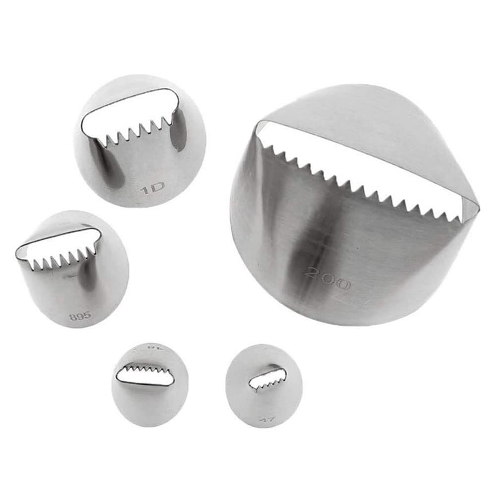 Roseflower 4 Pcs Large Piping Tips Set - Grade Stainless Steel Big Piping Nozzles Kit For Pastry Cupcakes Cakes Cookies Decorati