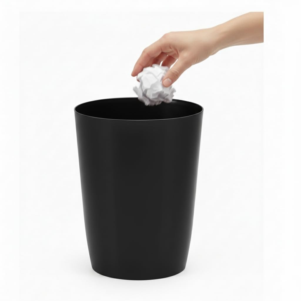HOLD N? STORAGE Small Trash Can -Open Top Garbage Cans for Kitchen  Office  Dorm  Bathroom  etc. -Waste Can for Compact/Tight Spaces -Perfect Bathroom Trash Can- 10.5? x 7.5? Trash Bin - Metalic Brown
