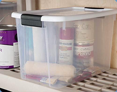 Sterilite 30 Quart (6 Pack) & 18 Quart (6 Pack) Clear Plastic Stackable Storage Container Bin Box Tote With White Latching Lid O