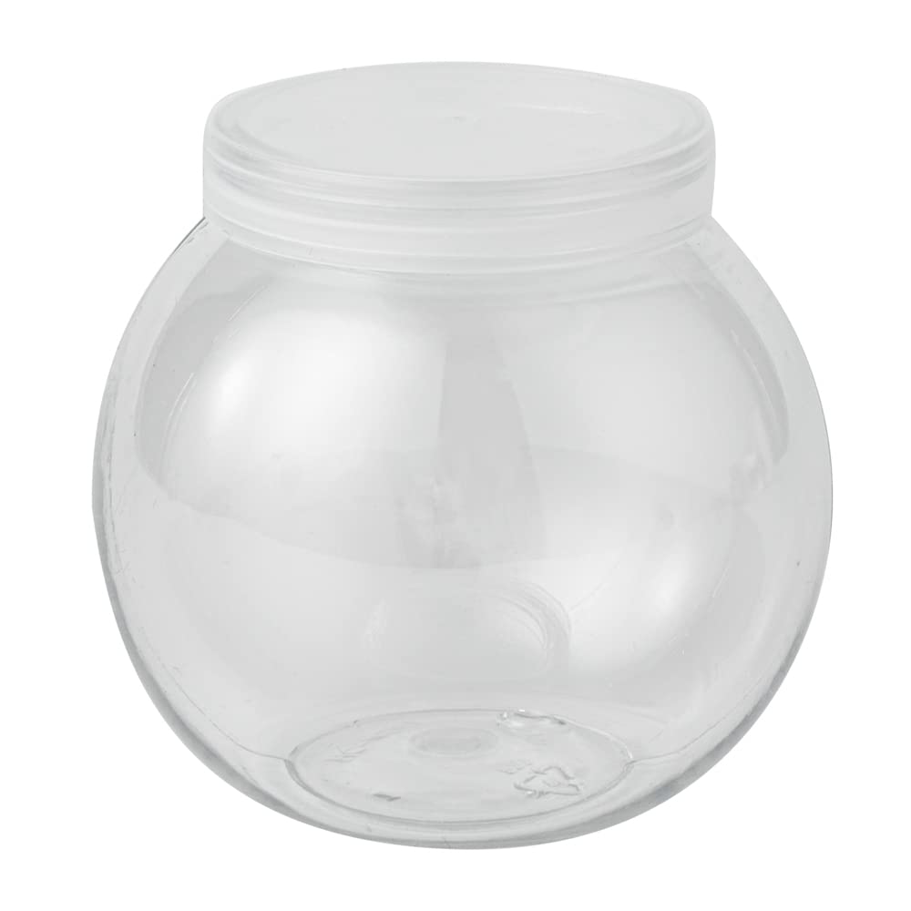 Restaurantware 3 Ounce Candy Jars 100 Disposable Small Jars - Snap-On Lids Included Bulbous Design Clear Plastic Yogurt Parfait