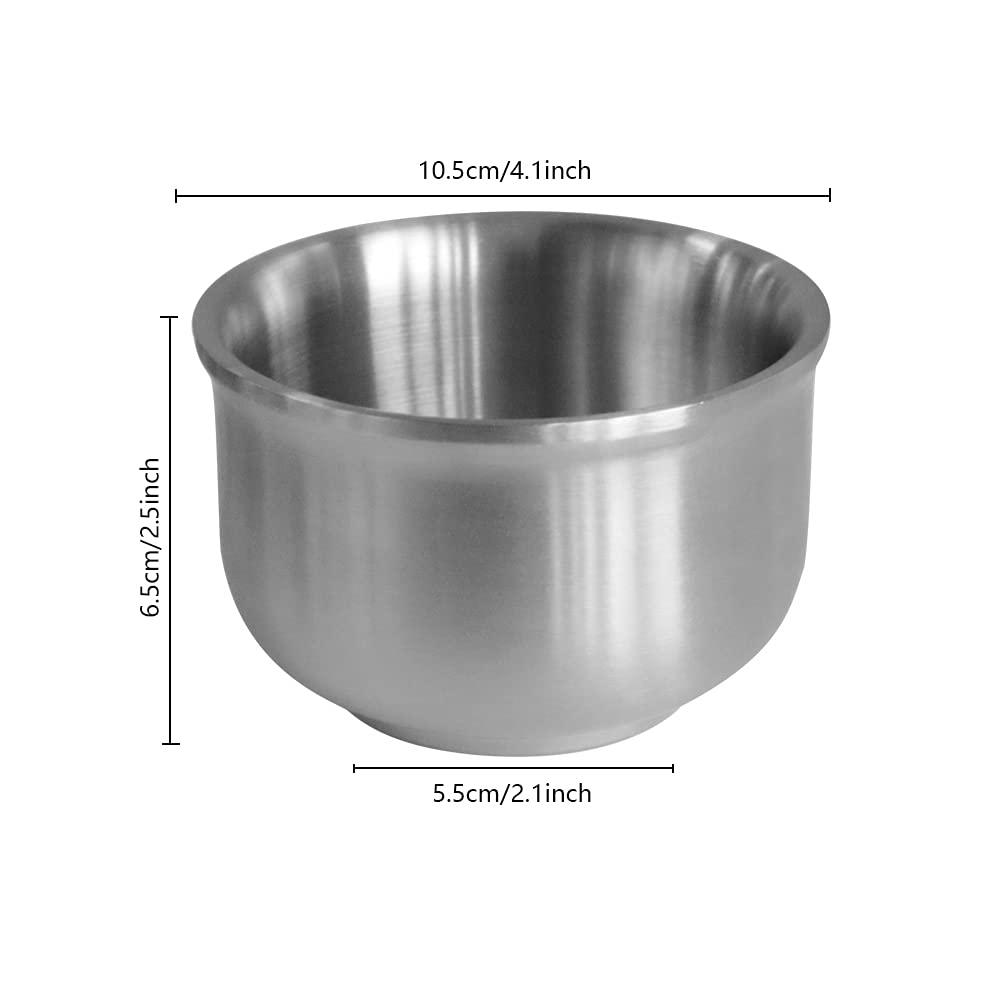 4 Pack 304 Stainless Steel Bowl Sets,10 Oz Capacity Double-Walled Insulated Metal Bowls, Lightweight Unbreakable Dinnerware In K