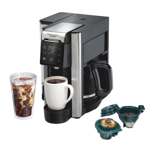 Hamilton Beach Flexbrew Advanced 5-In-1 Programmable 12 Cup Drip And Single Serve Hot & Iced Coffee Maker With Movable 60 Oz. Wa