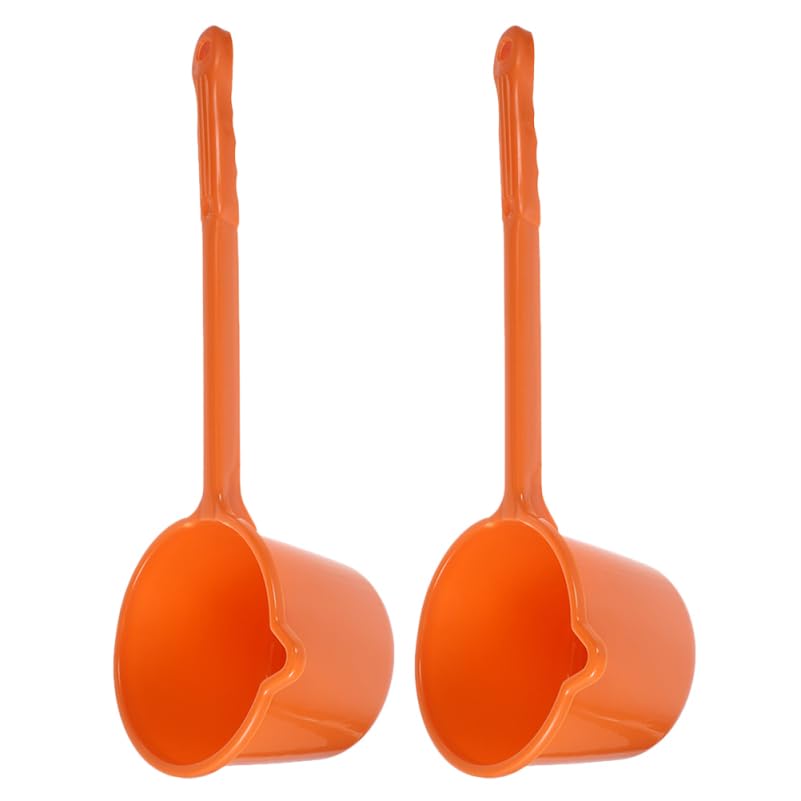 Adorainbow 2pcs Plastic Long Handle Bath Water Ladle Scoop for Hair Washing and Bathing, Sturdy Water Scoop Bucket for Bathroom 