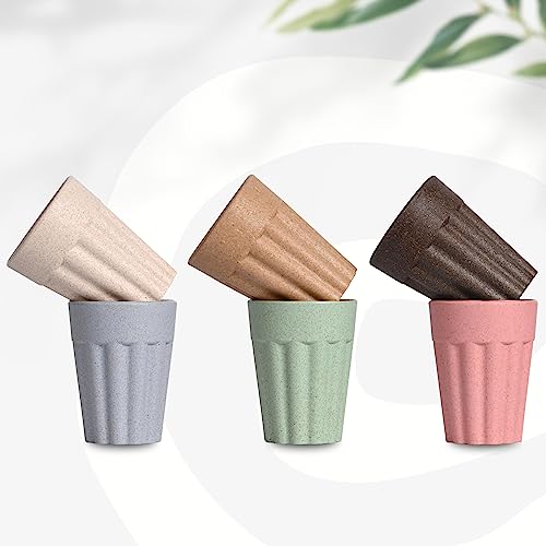 Eha Set Of 6 EarthFriendly Cutting Chai Cups|100 Ml|Coffee Cup Made With Rice Husk & Bamboo Fibers|Microwave Safe Tea Set|Hot &