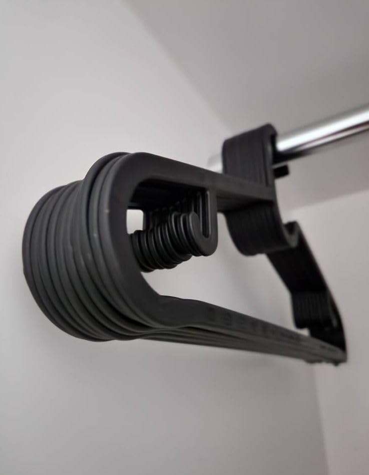 Ikea Spruttig Lightweight Clothes Hangers, Black, Plastic - Set Of 20, 29Cm