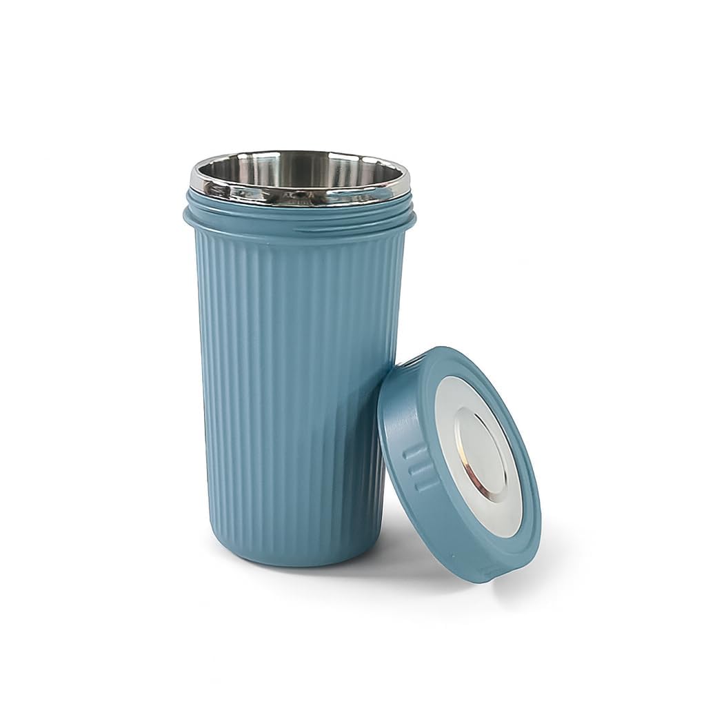 DAKSHAM Stainless Steel Insulated Travel Mug with Lid | Vacuum Insulated Coffee & Tea Tumbler | Reusable Hot & Cold Beverage Cup