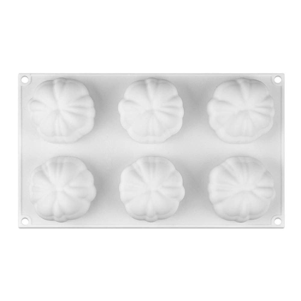 Echodone Pumpkin Silicone Mold 6 Cavities Cupcake Baking Pan Mousse Tray Molds Kitchen Cake Decoration Fondant Mold For Hallowee