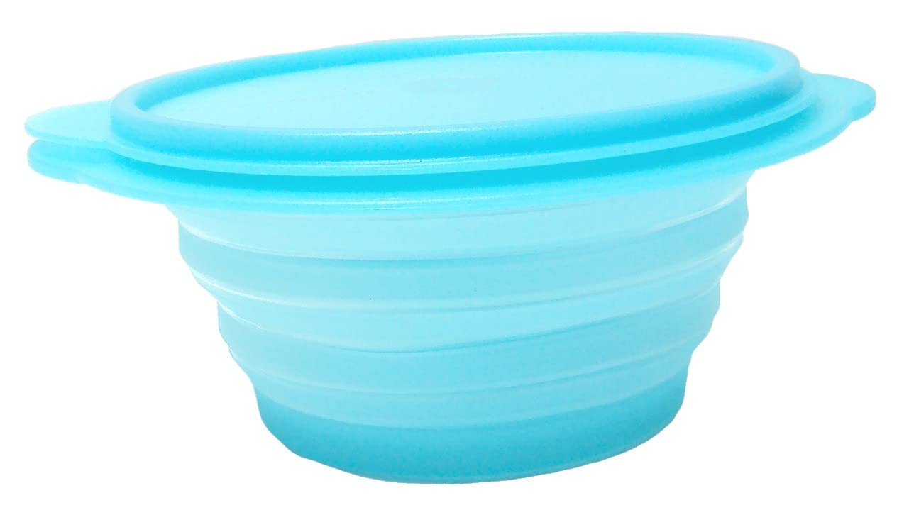 Tupperware Flatout Flexible Storage Container 4 Cup Capacity In Aqua Blue
