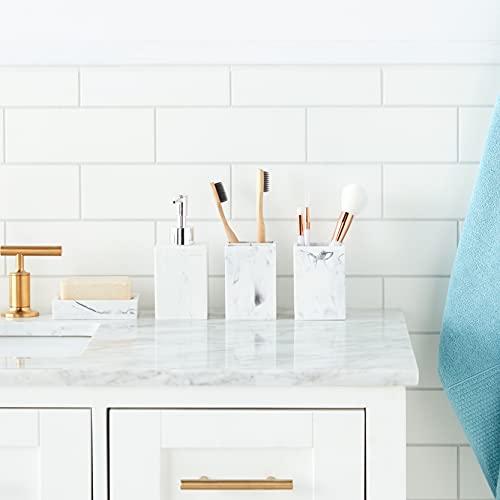 Sweet Home Collection Bathroom Accessories Collection Unique Decorative Beautiful Designs Bath D  Cor, 4 Piece Set, Plaza(Pack O