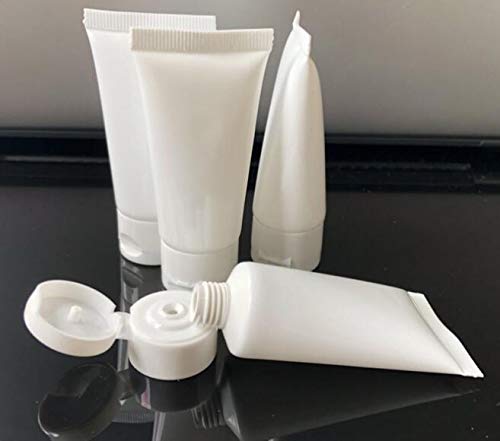 Quupy 24Pcs 20Ml/0.68Oz Empty Refillable Cosmetic Squeeze Tube Bottle Containers Jars Pot With Flip Cap For Makeup Shampoo Facia