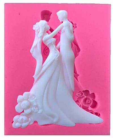 Beespring Bride And Groom Couple Silicone Fondant Mold For Wedding Cake Decorating Cake Topper Cupcake Chocolate Mold