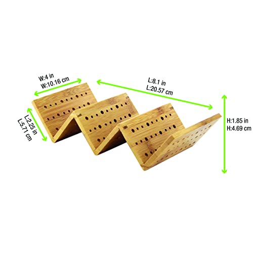 Packnwood 210Stac162 - Bamboo Taco Holder - Wood Taco Holder - Disposable Taco Holder - Taco Holder Wood - Taco Holders Set - Ta
