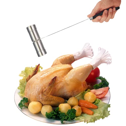 Jim Beam Stainless Steel Salt And Pepper Shaker With Long, Soft Grip Handles, Large, Silver