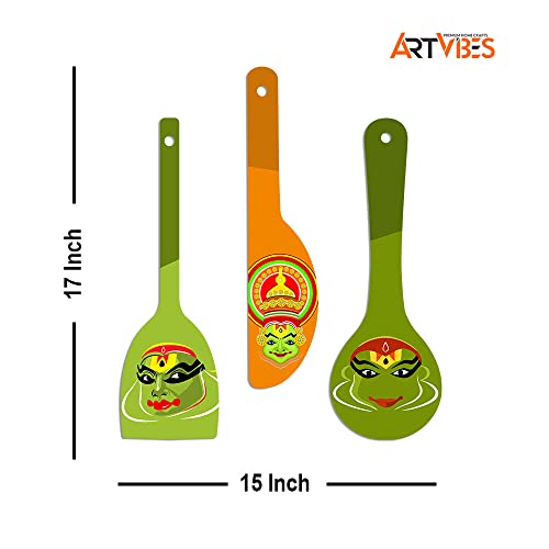 Artvibes Kathakali Wooden Wall Hanger for Home | Office | Living Room | Gift | Modern Decoration Items | Kitchen Wall Decor | Ho