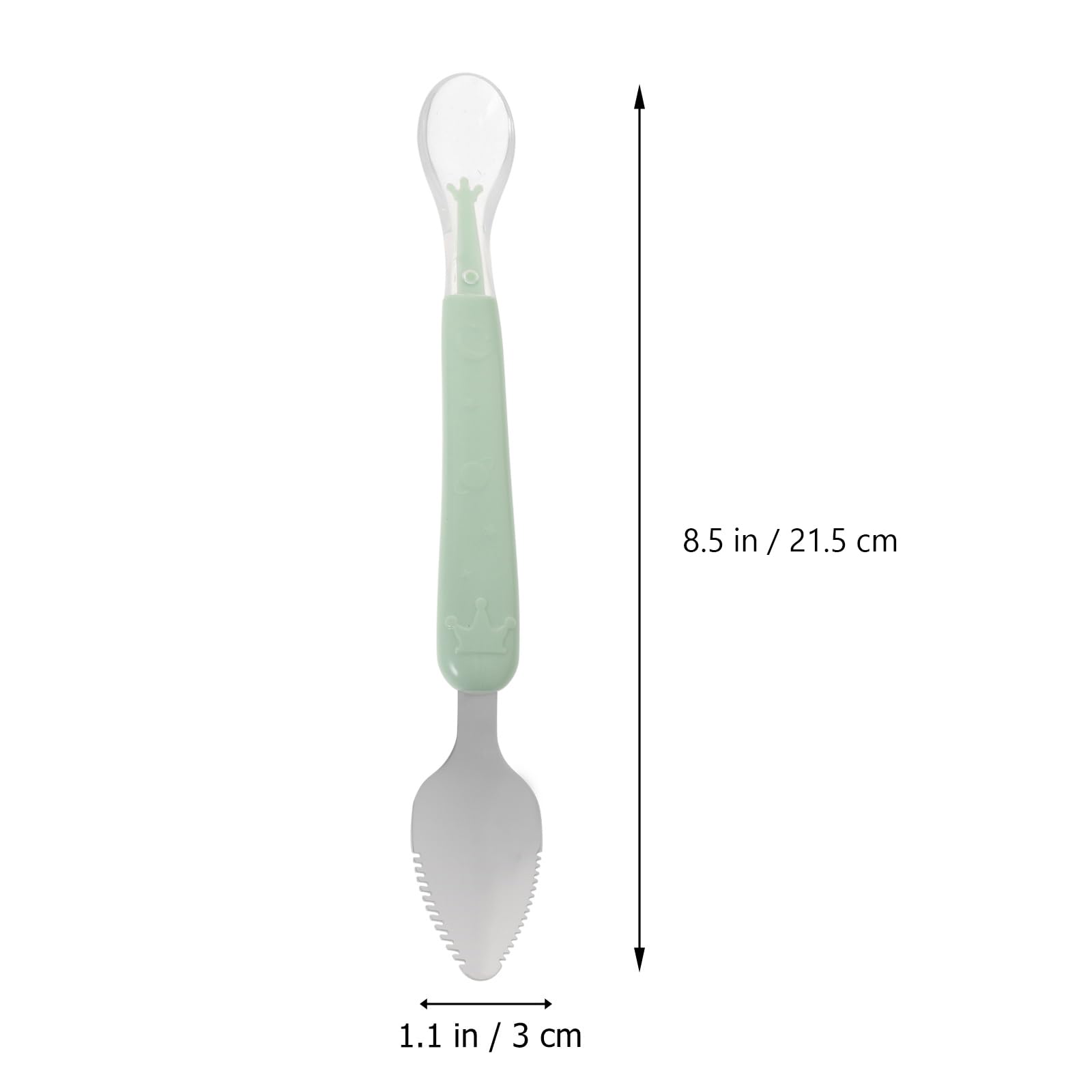 Kisangel Baby Fruit Spoon Scraper Double Head Serrated Spoon Silicone Scraping Spoon Baby Fruit Mud Spoon Zigzag Spoon Citrus Sp