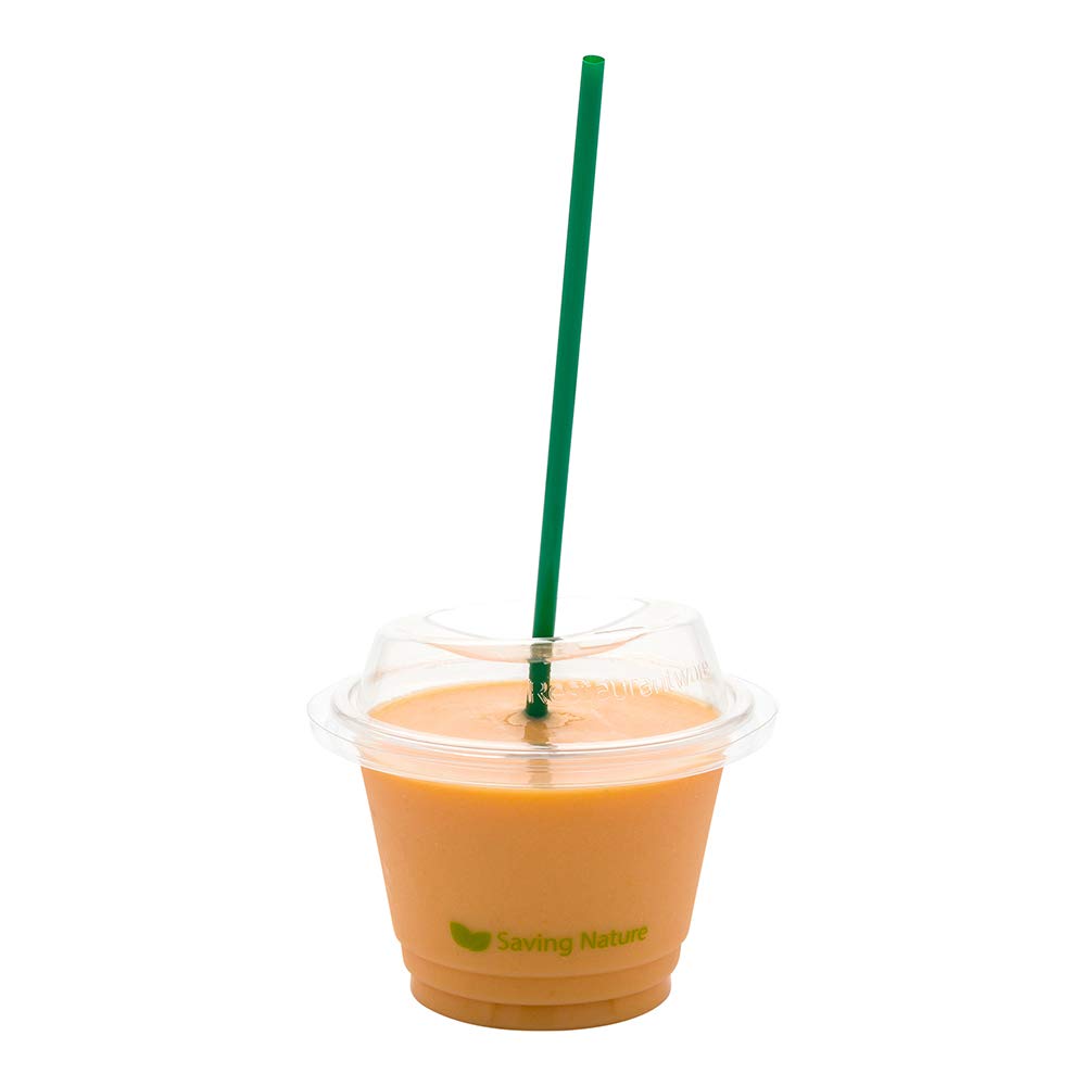 Restaurantware Basic Nature 8.3 Inch Cold Drink Straws 100 Sturdy Beverage Straws - Disposable Sustainable Green Plastic Drinkin