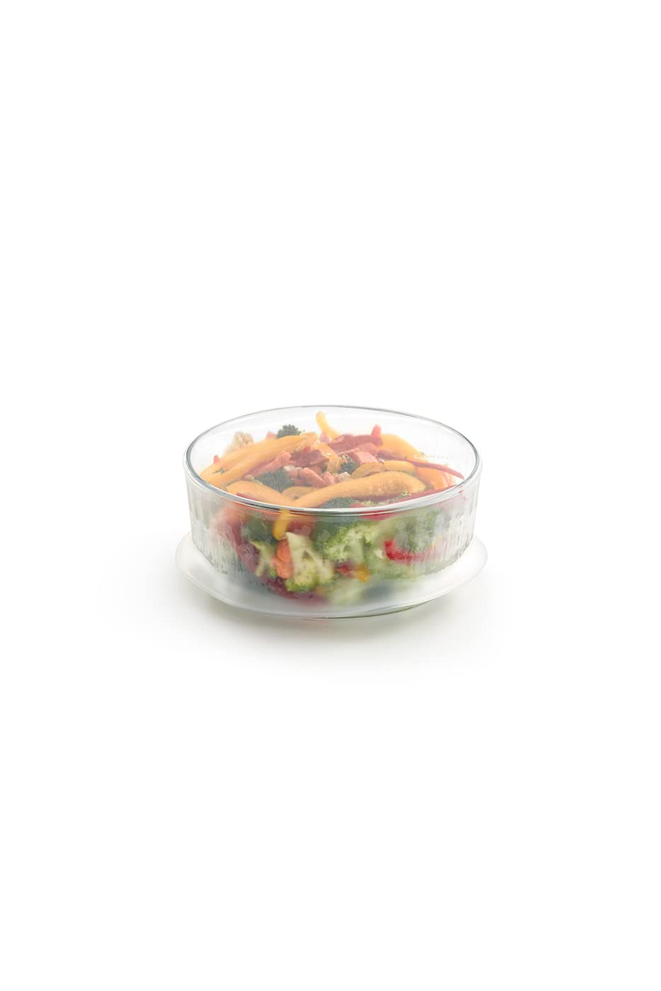 L  Ku   Stretch Top Conserving Lid, Platinum Silicone, White, 8.5 Cm, Clear, 3.3'' (3401200B04U017)