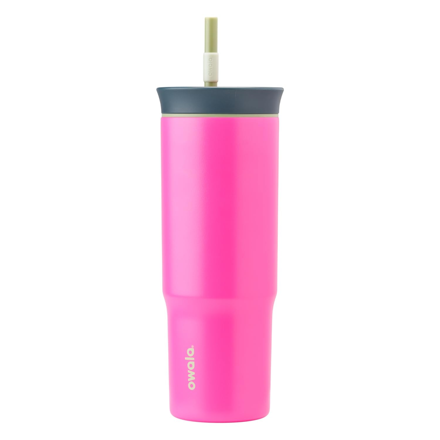 Owala Stainless Steel Triple Layer Insulated Travel Tumbler with Spill Resistant Lid and Straw, BPA Free, 24 oz, Brown/Pink (Wat