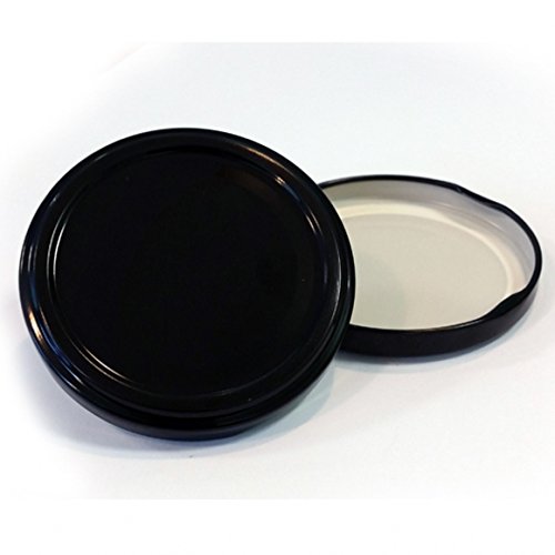 Nakpunar 24 Pcs 82Tw Black Canning Jar Lids With 6 Lugs - Bpa Free Plastisol Lined, Made In Usa