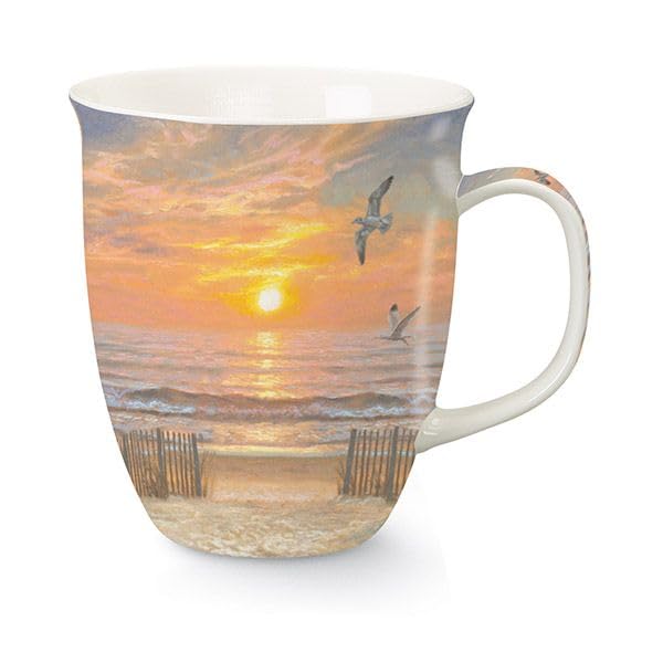 Cape Shore Ocean 15oz Harbor Mug with Full Wrap Design and Decorated Handle (Sunset Beach)