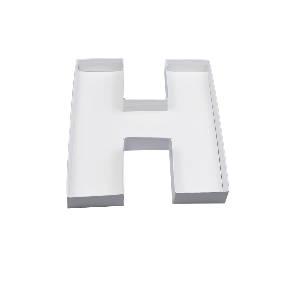 10  H Shaped Cardboard Letter Mache Chocolate Sweets Candy Container Box (White,H )