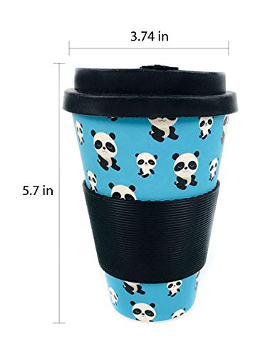 Tinymills Cute Baby Panda Travel Mug - Eco-Friendly Reusable Plant Fiber Travel Mug Birthday Gift Tween Girl Panda Bear Lover