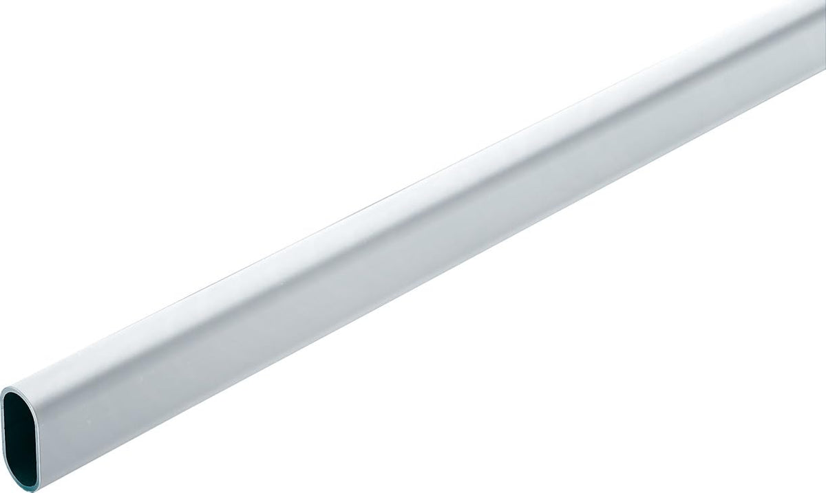 Top Shelf Hardware Oval Closet Rod With End Supports That Have Dual Rear Facing 5Mm Pins (Matte Aluminum, 48'' Wide Space)