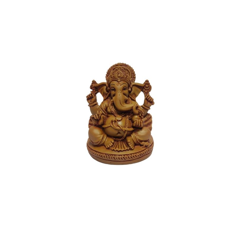 Pratima Wooden Finish Polyresin Ganesh Idol|Vinayaka Statue|Ganpati Murti|Ganesha Idol For Home Decor|Ganesh Idol For Diwali|Siz