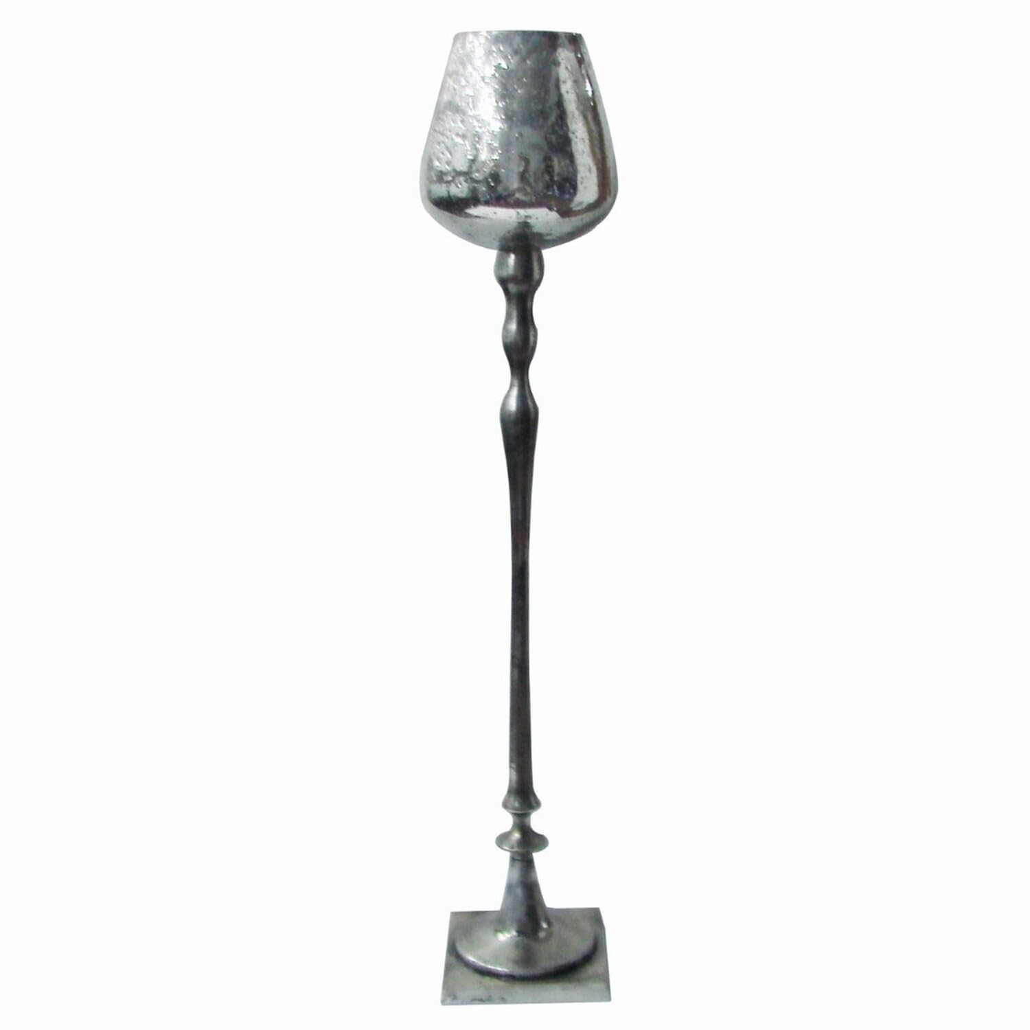 Benzara Ideally Stylized Keavy Candle Holder Candleholder, Silver