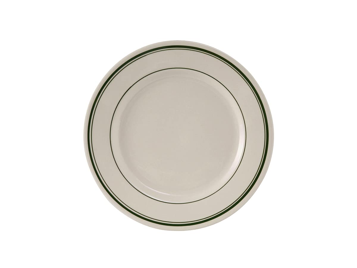 Tuxton China Tgb-007 Plate, 7-1/8'' Dia., Round, Wide Rim, Rolled Edge, Microwave & Dishwasher Safe, Oven Proof, Fully Vitrified