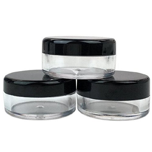 10Pcs 0.5 Oz Clear Plastic Cosmetic Jar - Empty Refillable Round Sample Bottles Containers With Black Screw On Lid For Kitchen U