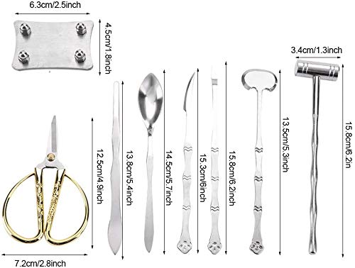 8Pcs Seafood Tool Set, Lobster Crab Nut Cracker Opener Tool Set Stainless Steel Seafood Claw Forks Picks Set Gift With Package B