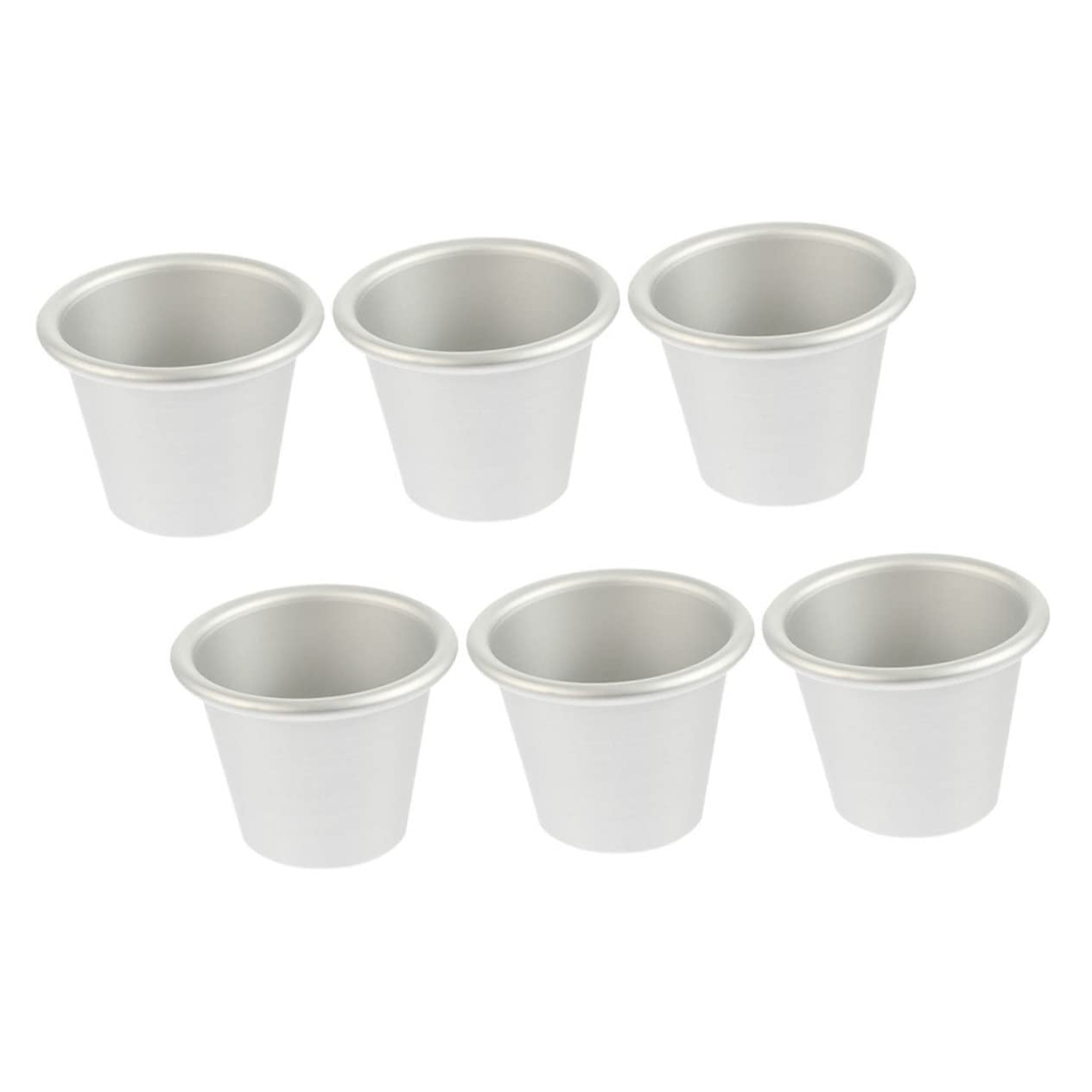 Unomor 6Piece Nonstick Round Cake Pan Set 55mm Diameter Metal Pudding Moulds for Baking for Individual Cakes and Desserts