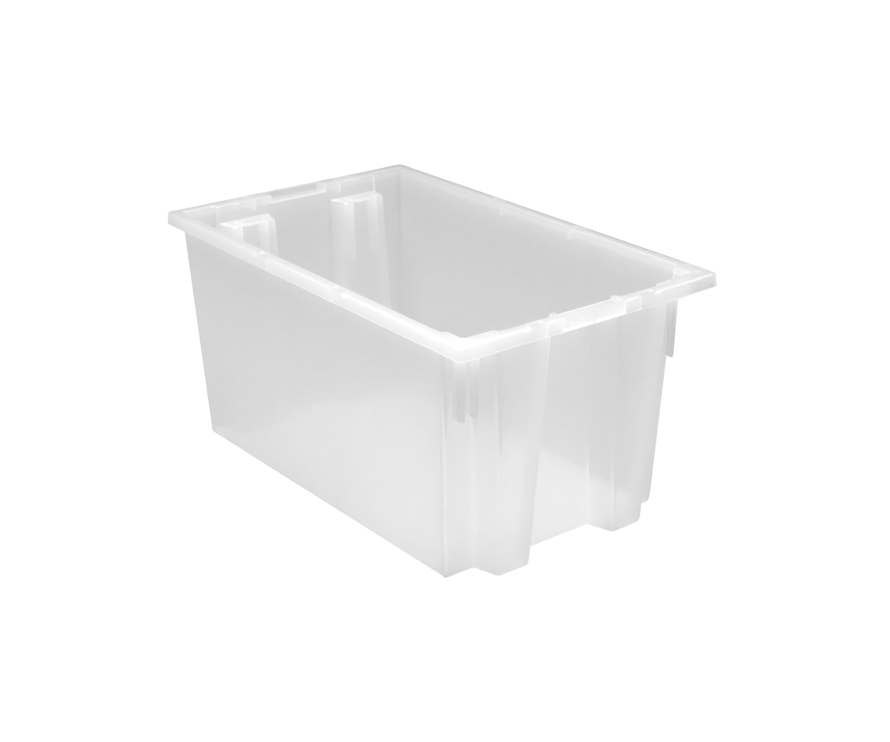 Stack And Nest Tote, 23-1/2W X 15-1/2D X 12H, Heavy Duty, 1.70 Cu. Ft. Capacity, Clear Polypropylene, Made In Usa (Priced Per Ea