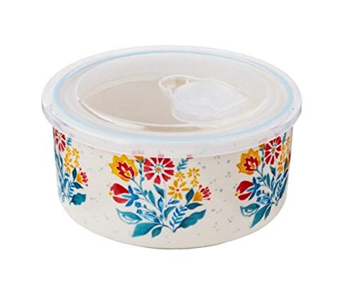 The Pioneer Woman 6-Piece Round Ceramic Nesting Bowl Set, 15.5 oz, Multicolor with Built-In Steam Release