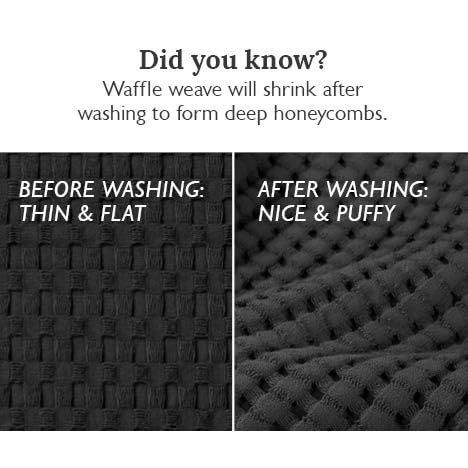 Gilden Tree Waffle Towel Quick Dry Thin Exfoliating 4 Pack Washcloths For Face Body, Modern Style (Faded Black)