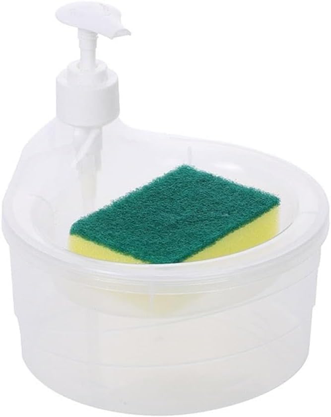 LUMONY Double Layer Soap Dispenser for Bathroom Accessories Dishwasher Liquid Holder Liquid Dispenser Pump with Sponge Holder Ki